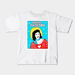 Wanda Jackson Rockabilly Folk Art Kids T-Shirt